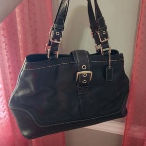 Coach black shoulder hand bag